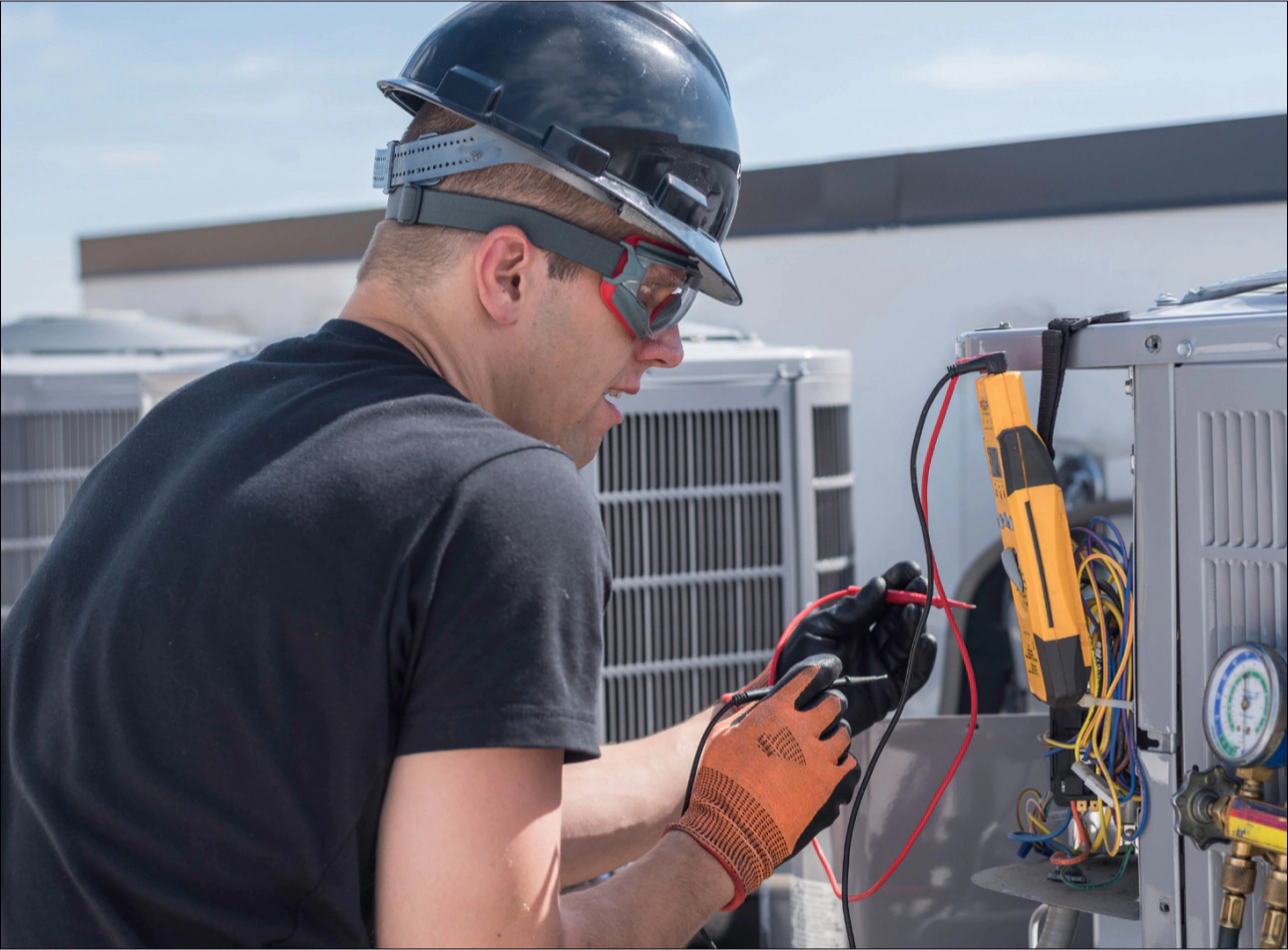 contractor fixing an ac opt